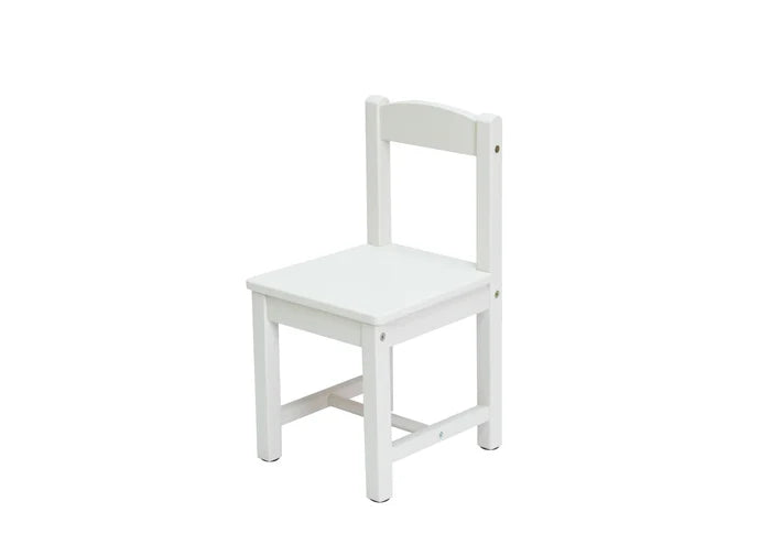 Classic White Wooden Kids Chair - Sturdy and Versatile Seating for Playrooms, Arts and Crafts