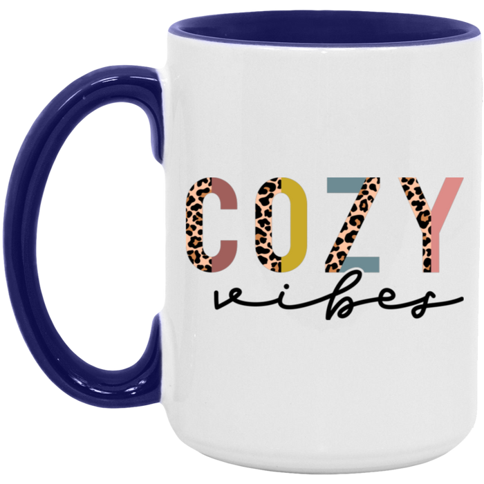 Cozy Vibes Leopard Colored ceramic coffee mug, product photo 6