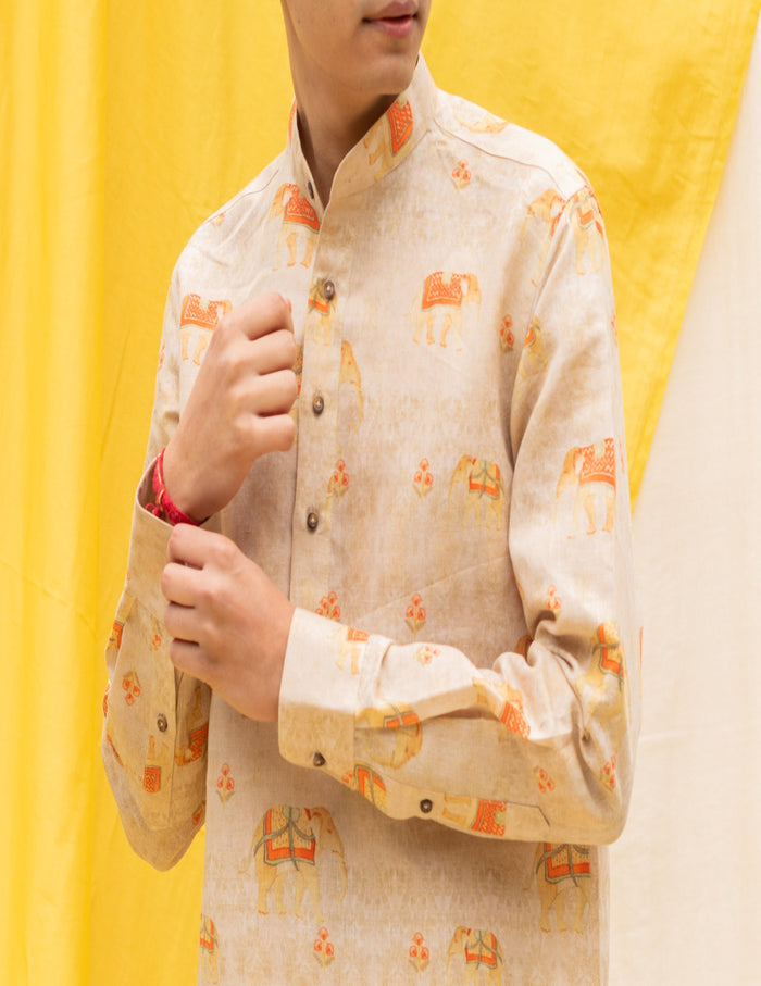 Elegant Cream Vacation Shirt