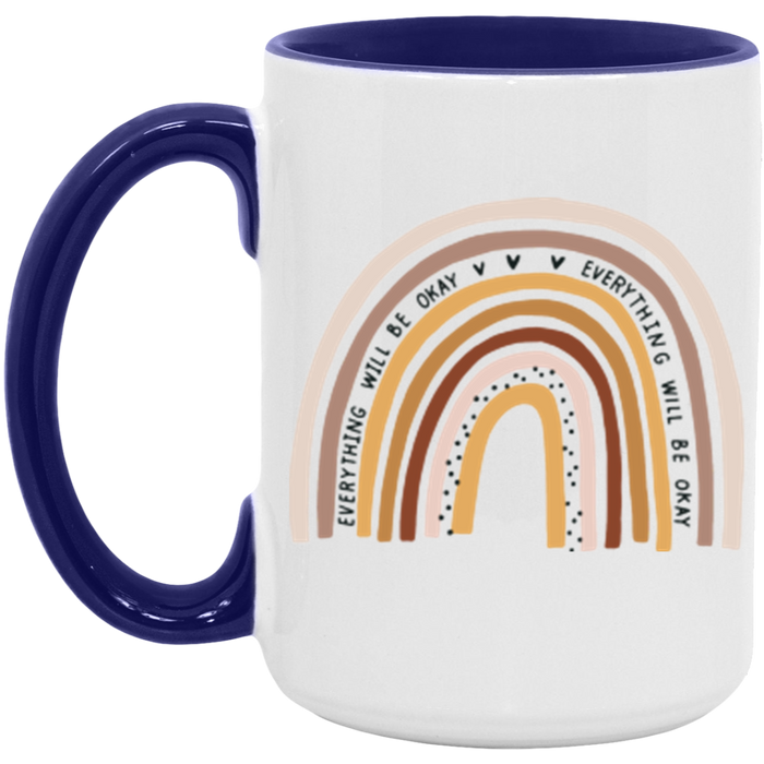 Everything Will Be Okay Rainbow ceramic coffee mug, product photo 7