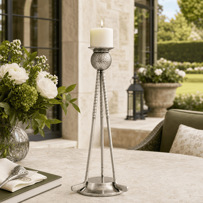Golf Club Pewter Candlestick 5