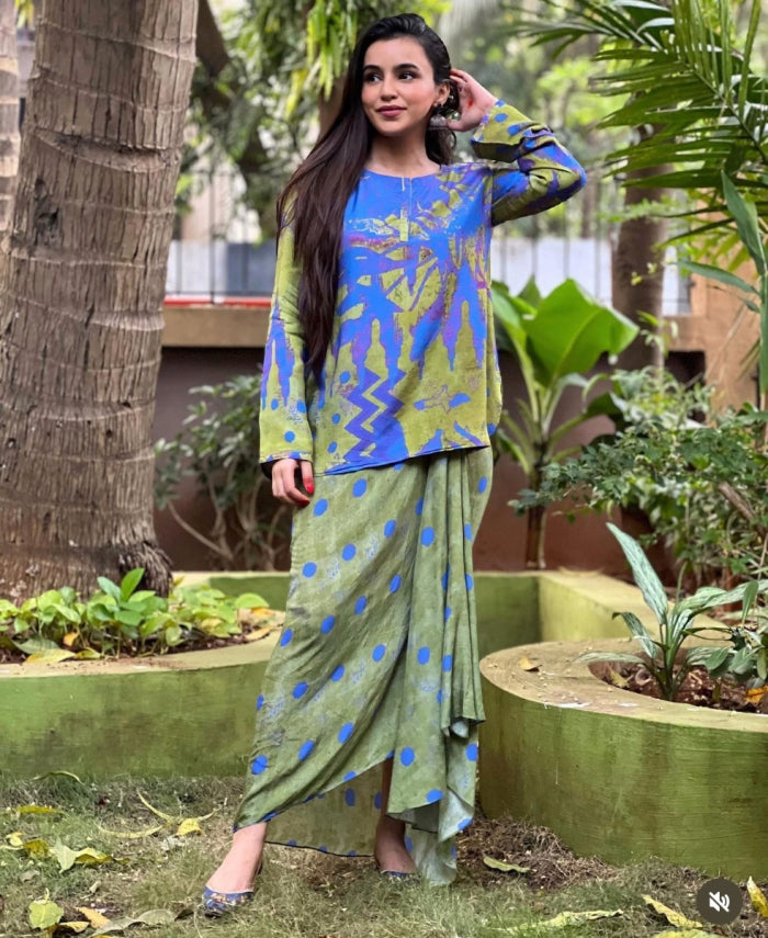 Green dhoti set
