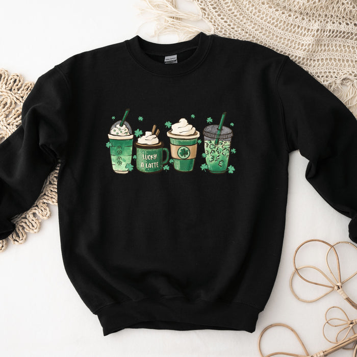 Green Shamrocks Drinks crewneck sweatshirt, product photo 3