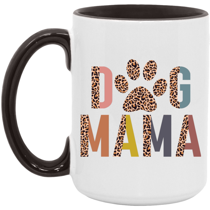 Half Leopard Dog Mama ceramic coffee mug, product photo 7