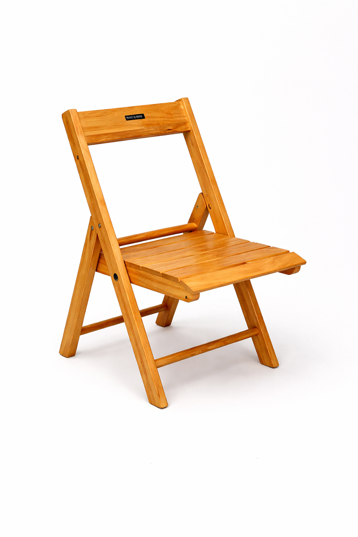 Kids Chair Handcrafted Foldable Teak Wood Kids Chair with Polished Finish