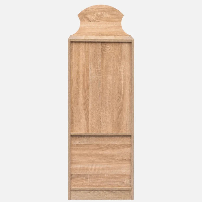 Kids House-Shaped Storage Cabinet with 3 Shelves & Enclosed Door for Bedroom, Nursery & Playroom, Natural Oak Green Finish