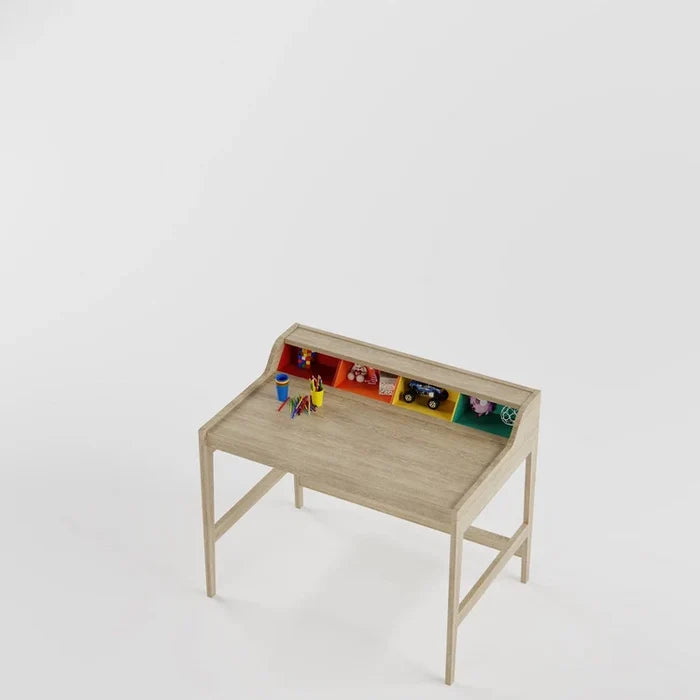 Kids Study Desk in Natural Oak with Organizer Shelf for Kids Bedroom, Nursery & Study Area