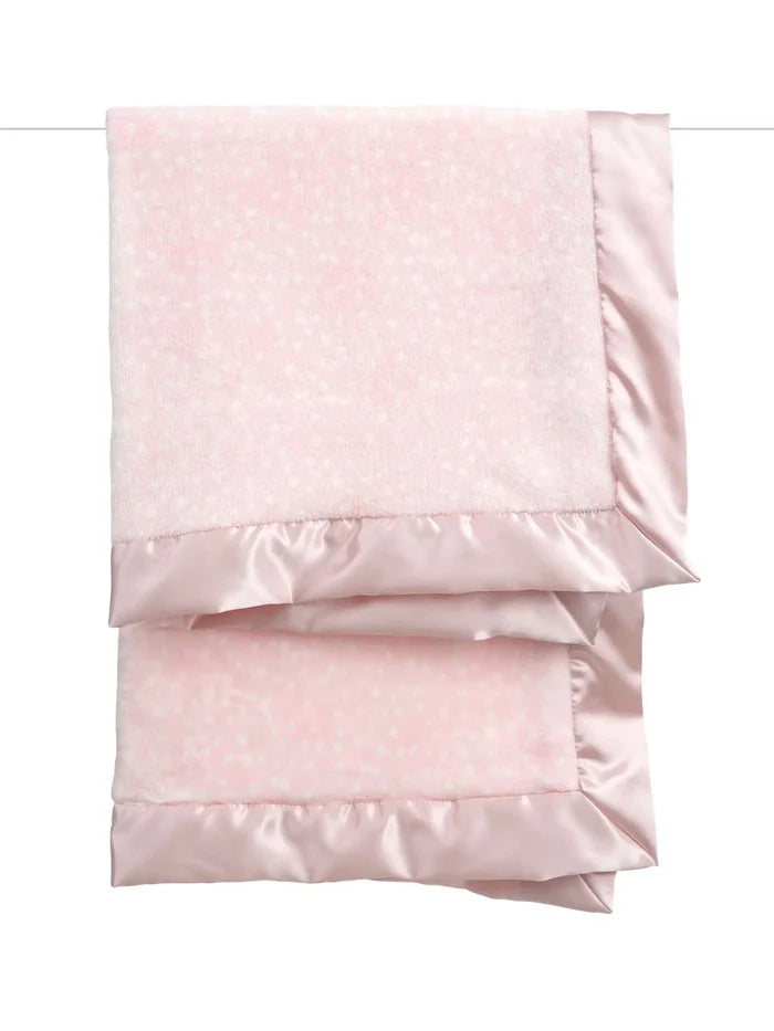 Little Giraffe - Powder Pink Plush Deluxe Dot Blanket