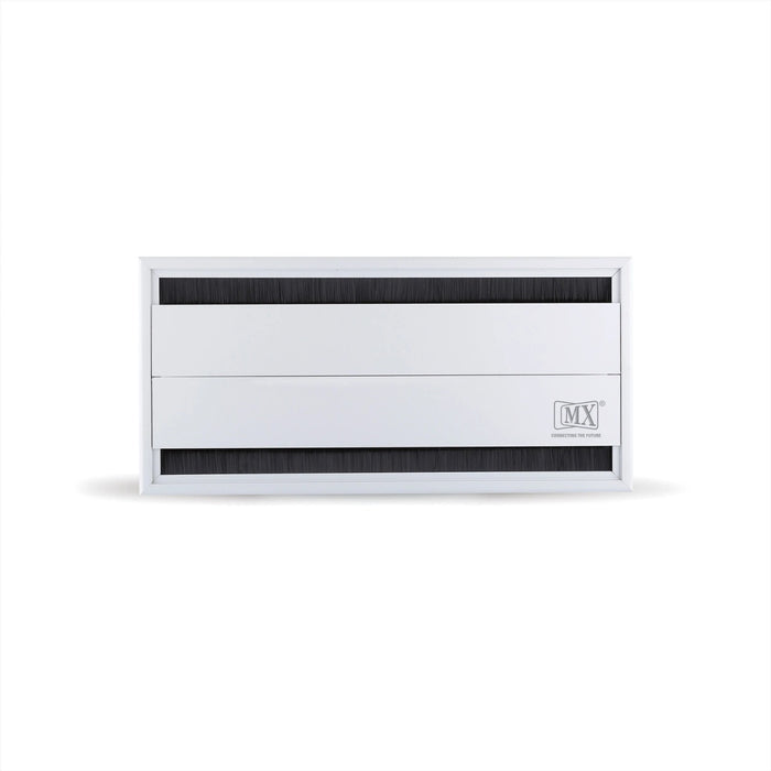 MX 7006 Aluminium Desktop Access Flap Cable Manager for Office Desk & Conference Table Wire Management in Silver Finish