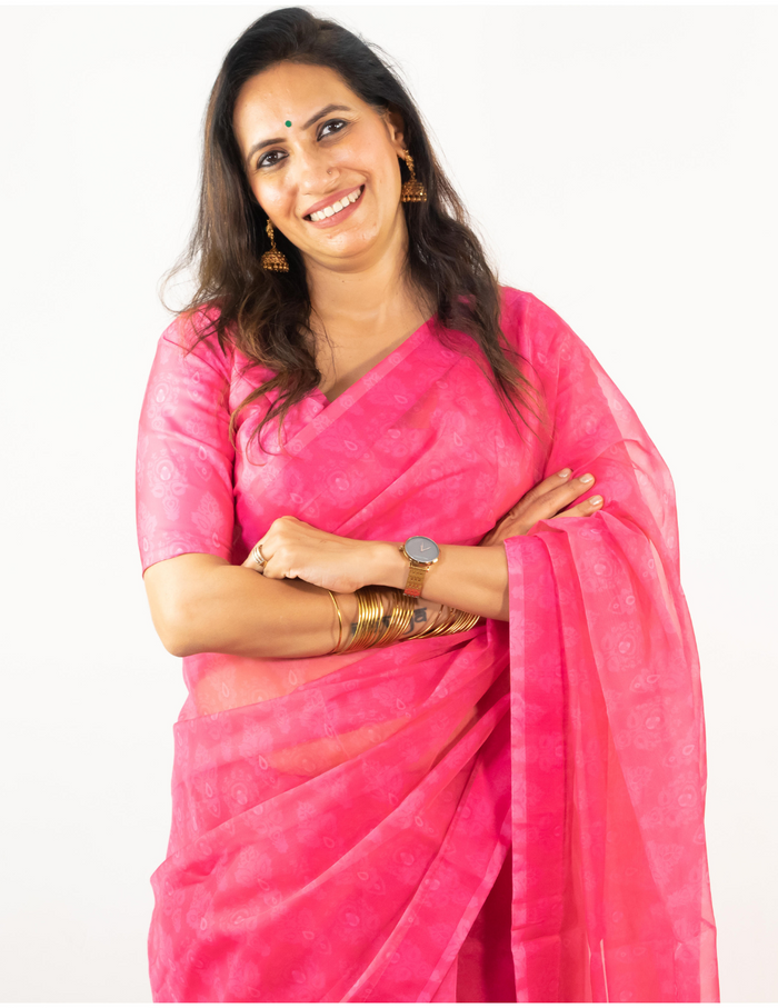 Neon Pink Saree
