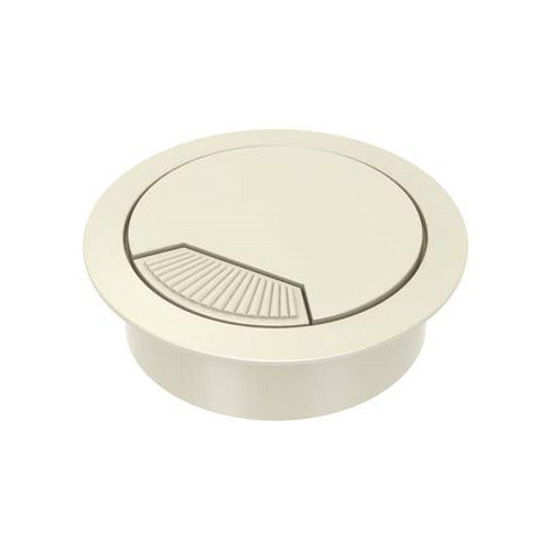 Plastic Cord Hole Cover for Furniture – Durable Beige Cable Management Solution for Workstations