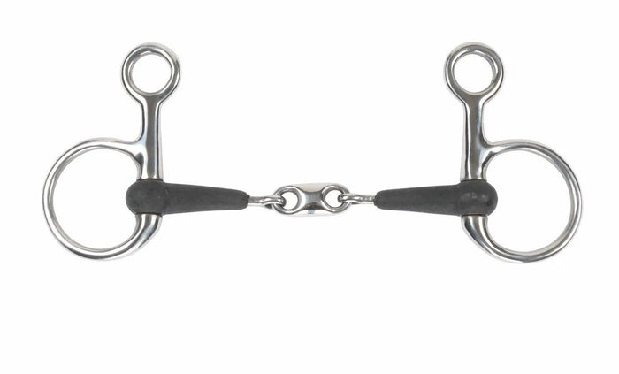 Shires Equikind+ Hanging Cheek Peanut Link Bit - Black - 4.5