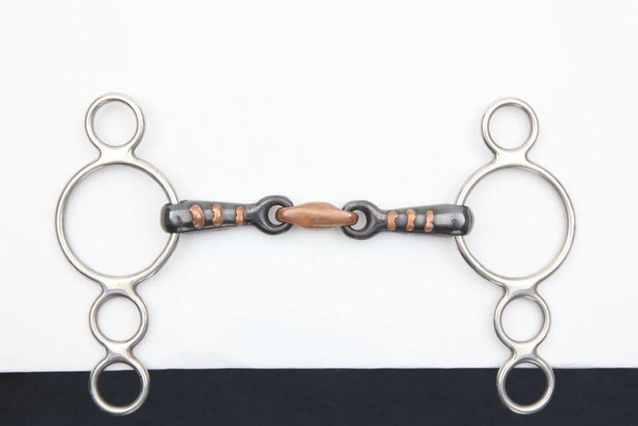 Shires Three Ring Dutch Gag With Lozenge - Black Sweet Iorn - 4.5