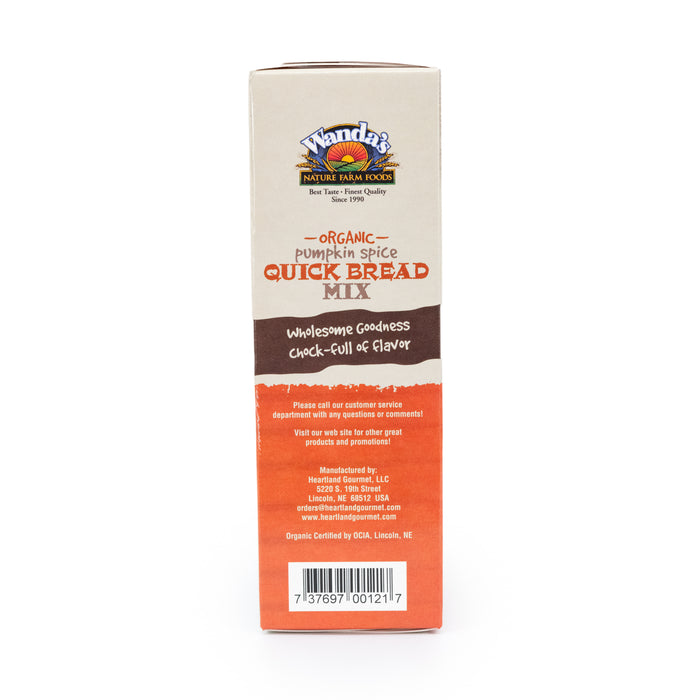 Wanda's Organic Pumpkin Spice Quick Bread Mix | Pack of 6 | 9.5 oz | Heartland Gourmet | 1402