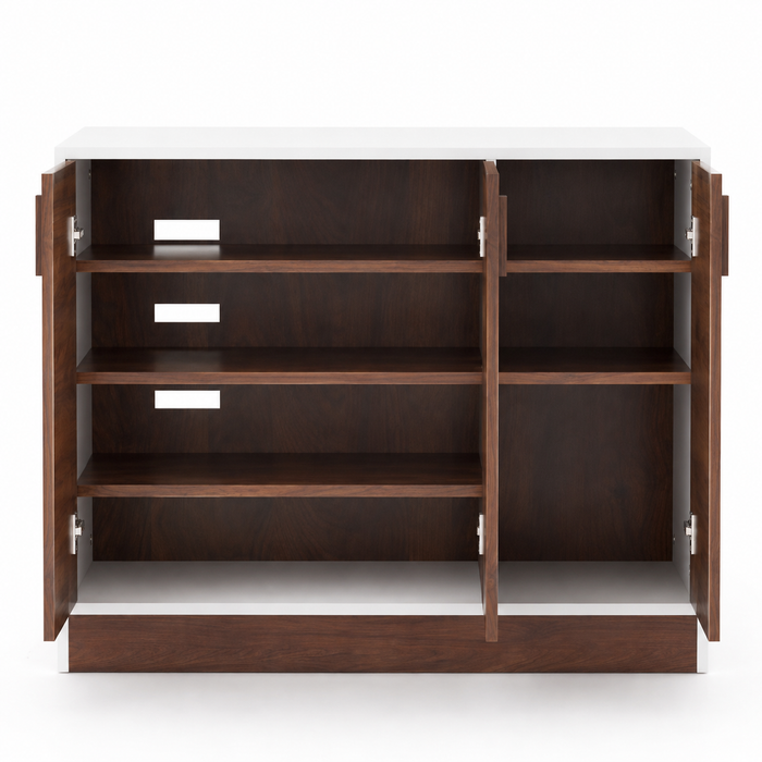 Wooden Shoes Storage Cabinet with Premium Shelves, Compact Minimalist with Top Build Quality