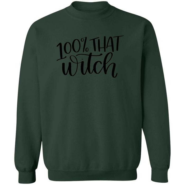 100% That Witch crewneck sweatshirt in Forest Green