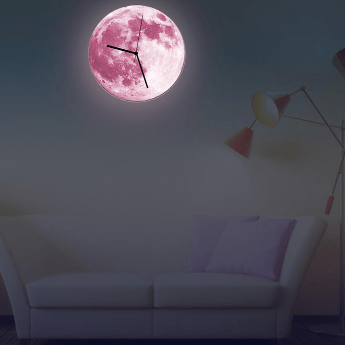 Gadget Gerbil 12in Glow In The Dark Moon Wall Clock
