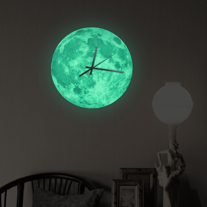 Gadget Gerbil 12in Glow In The Dark Moon Wall Clock