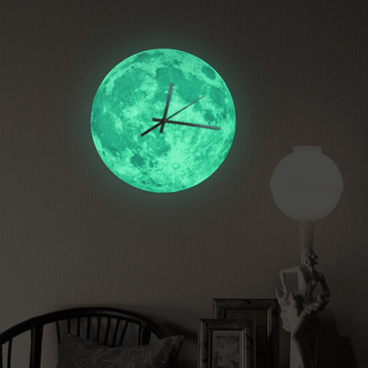 Gadget Gerbil 12in Glow In The Dark Moon Wall Clock
