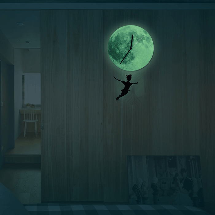 Gadget Gerbil 12in Glow In The Dark Moon Wall Clock