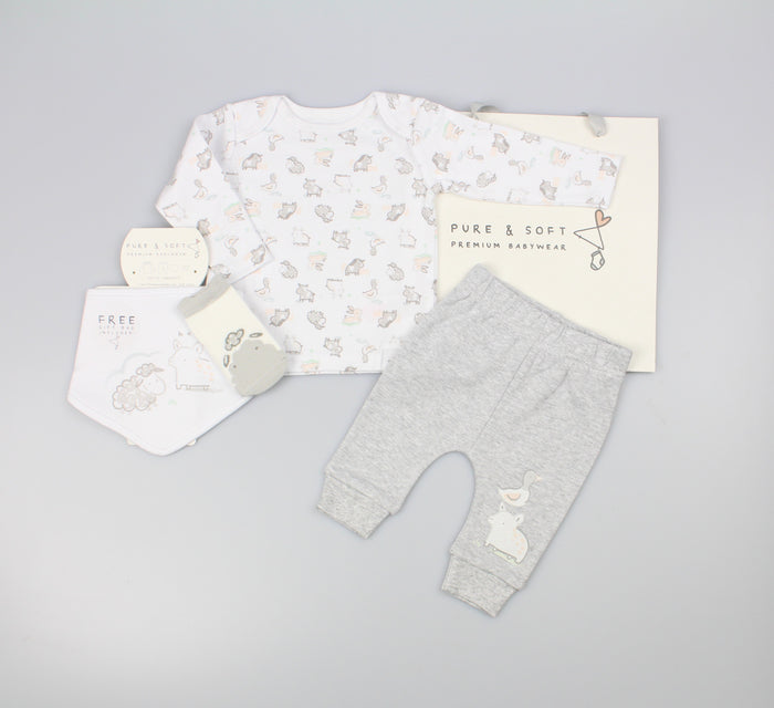 4pc Gift Set w/Bag - Sheep/Duck (0-6m) (PK6) M15871