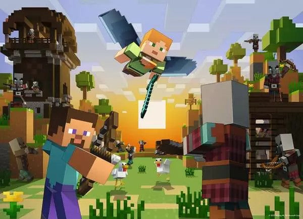 4x100 Piece Children's Jigsaw Puzzle - Minecraft Biome Exploration | Ravensburger