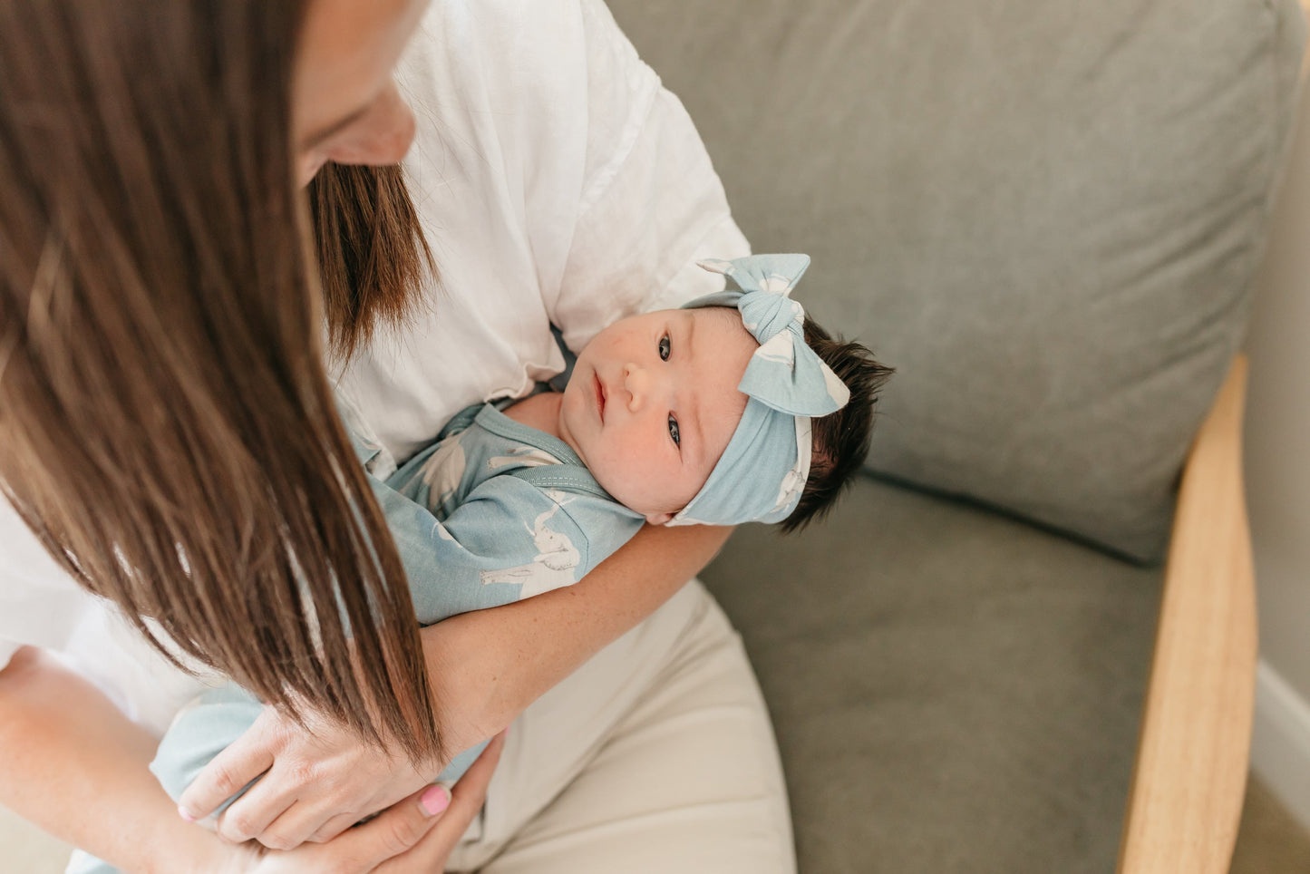 Newborn Knotted Gown - Peanut