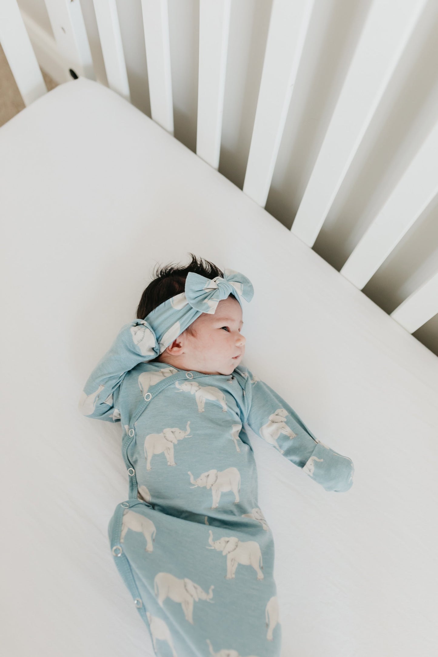 Newborn Knotted Gown - Peanut