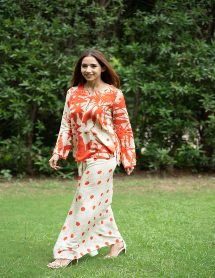 Afsoon Red Dhoti Kurta