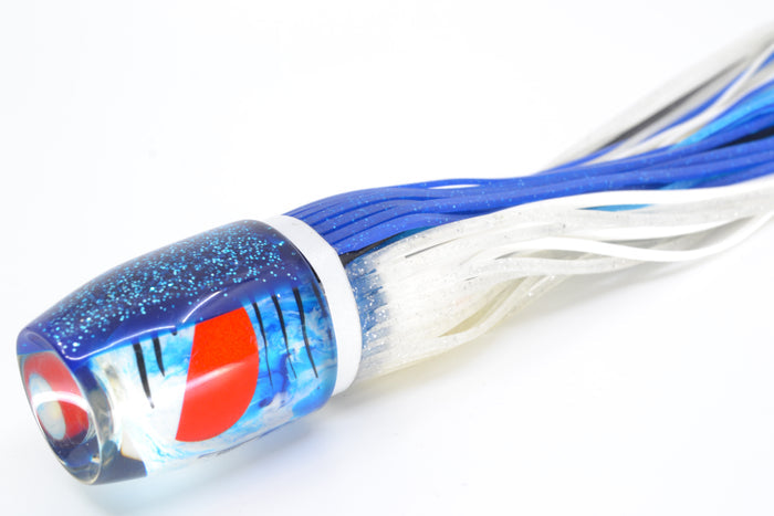 Amaral Lures White-Blue Pearl Black Stripes Blue Back Jararaca 12" 4oz Blue-Clear *BLEMISH*