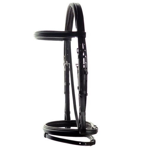 Ascot Comfort Padded Flash Bridle - Black - Shetland