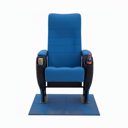 Auditorium Chair with Push Back Mechanism, PP Cup Holder, and Cushion on Sharing Armrest for Comfort Seating