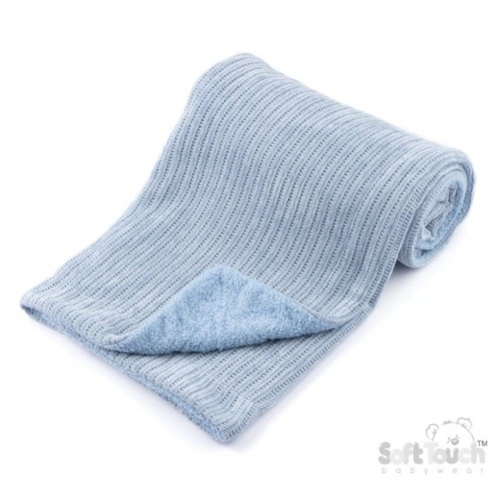 Baby Chenille Cellular Wrap - Sky (70x90cm) (PK4) FBP122s