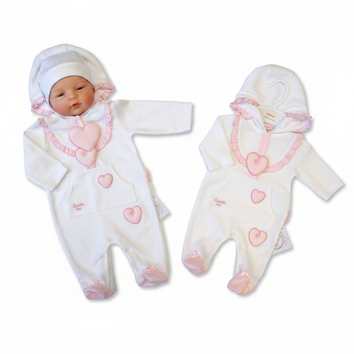 Baby Girls All-In-One with Hood - Cuddle Me (NB-6m) (PK6)  BIS-2020-2638