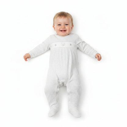 Baby Velour All in One - Grey Smocked (0-9M) (PK6) M15973