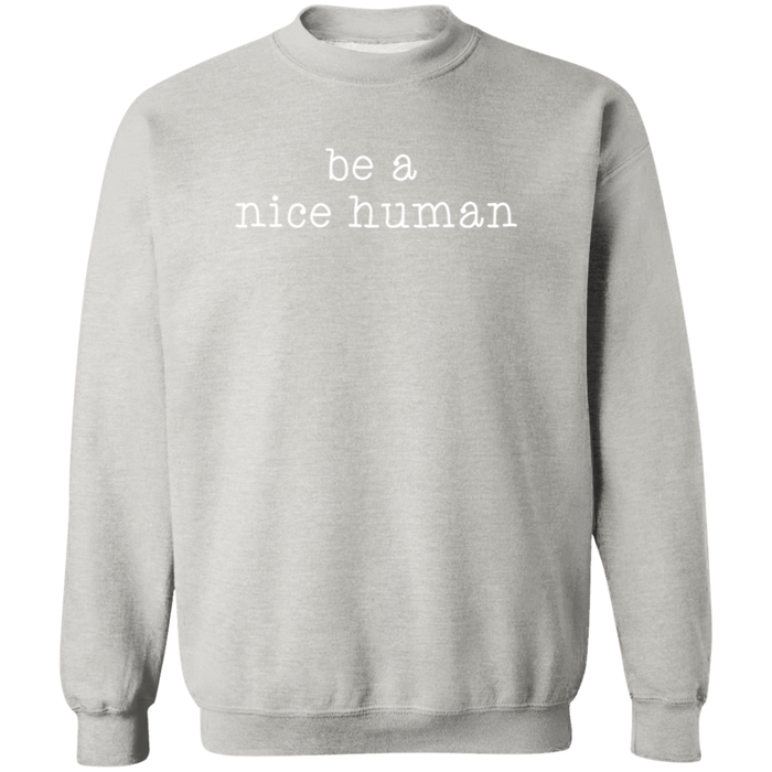 Be A Nice Human crewneck sweatshirt in Ash