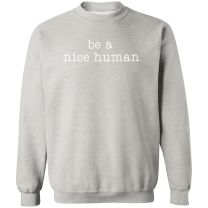 Be A Nice Human crewneck sweatshirt in Ash