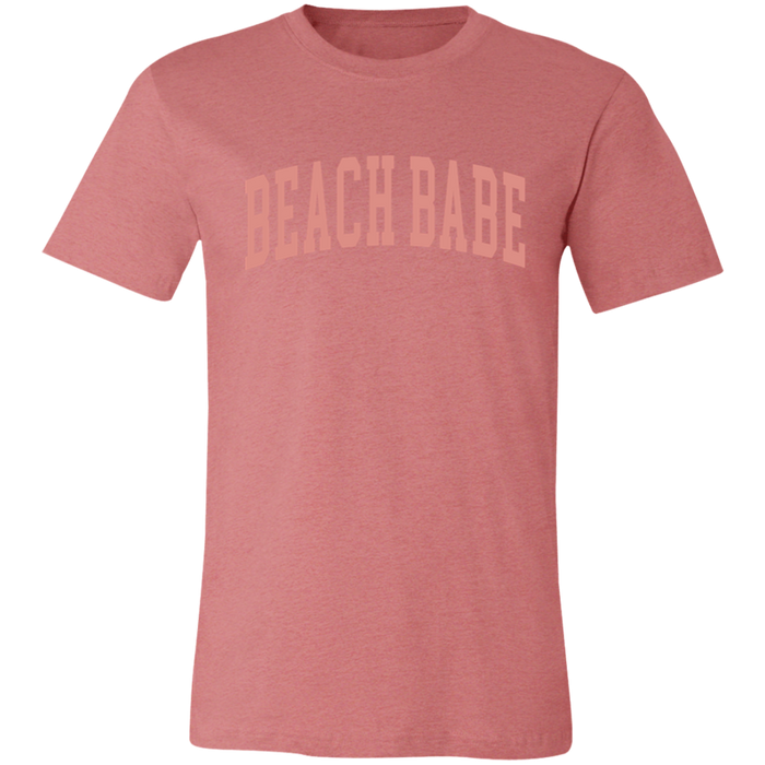 Beach Babe Varsity graphic t-shirt in Heather Mauve