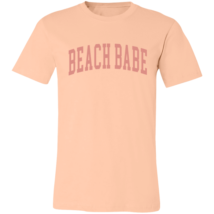 Beach Babe Varsity graphic t-shirt in Heather Peach