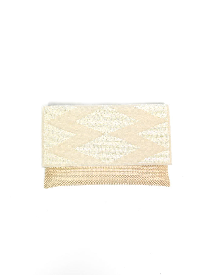 Beige Silver Clutch