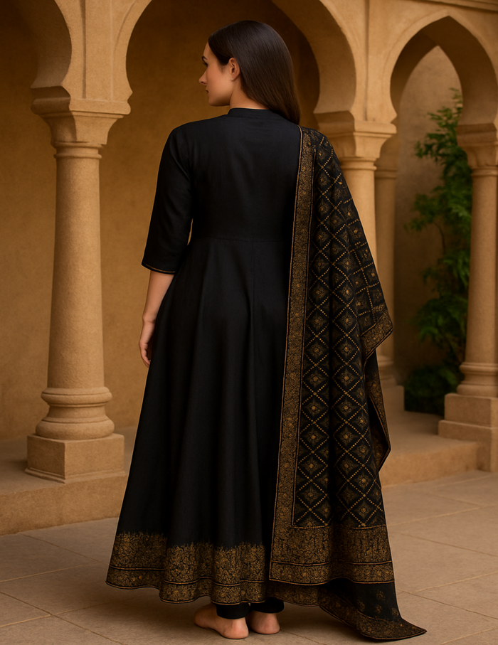 Black Anarkali Set