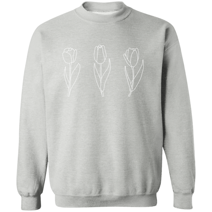 Blooming Tulips crewneck sweatshirt in Sport Grey