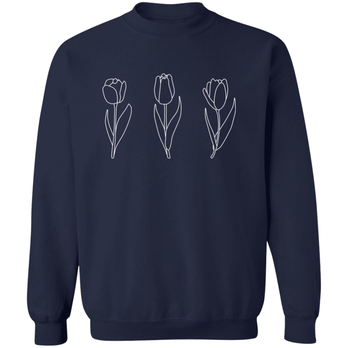 Blooming Tulips crewneck sweatshirt in Navy