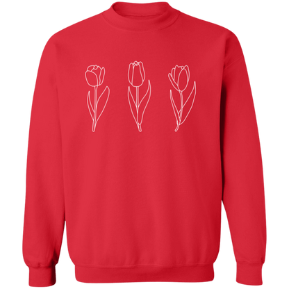 Blooming Tulips crewneck sweatshirt in Red