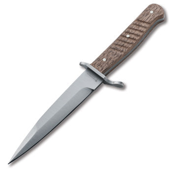 Boker Grave Dagger letter opener with a 3-inch stainless steel blade and a textured walnut wood handle.