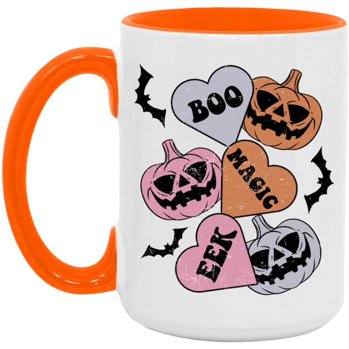 Boo, Magic, Eek, Hearts ceramic coffee mug