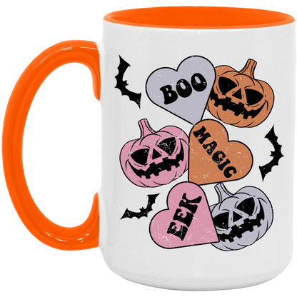 Boo, Magic, Eek, Hearts ceramic coffee mug