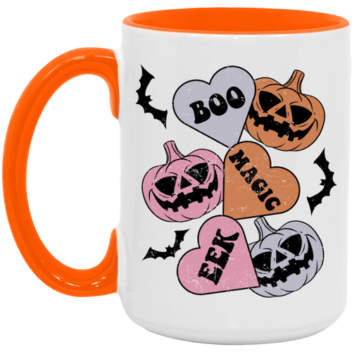 Boo, Magic, Eek, Hearts ceramic coffee mug