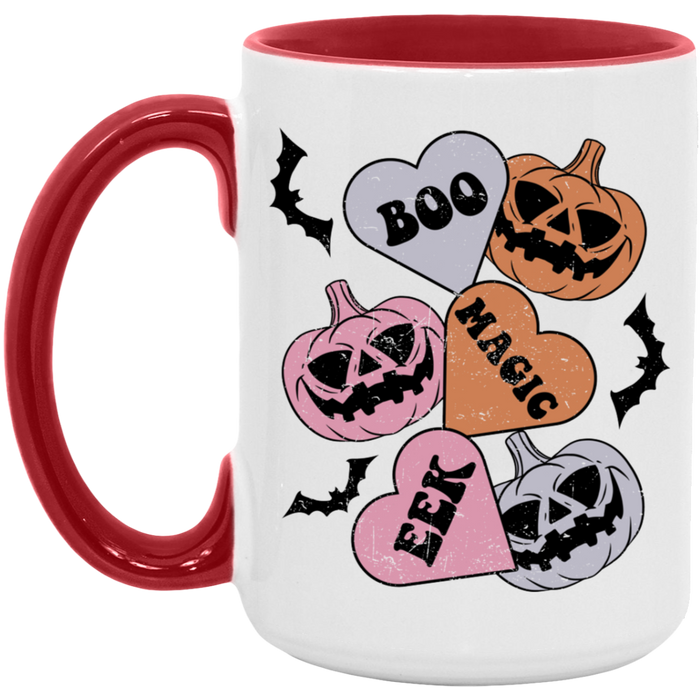 Boo, Magic, Eek, Hearts ceramic coffee mug, product photo 2