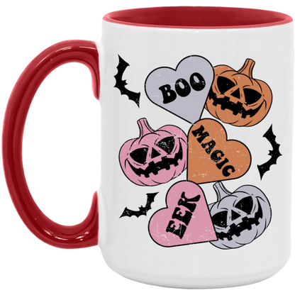 Boo, Magic, Eek, Hearts ceramic coffee mug, product photo 2